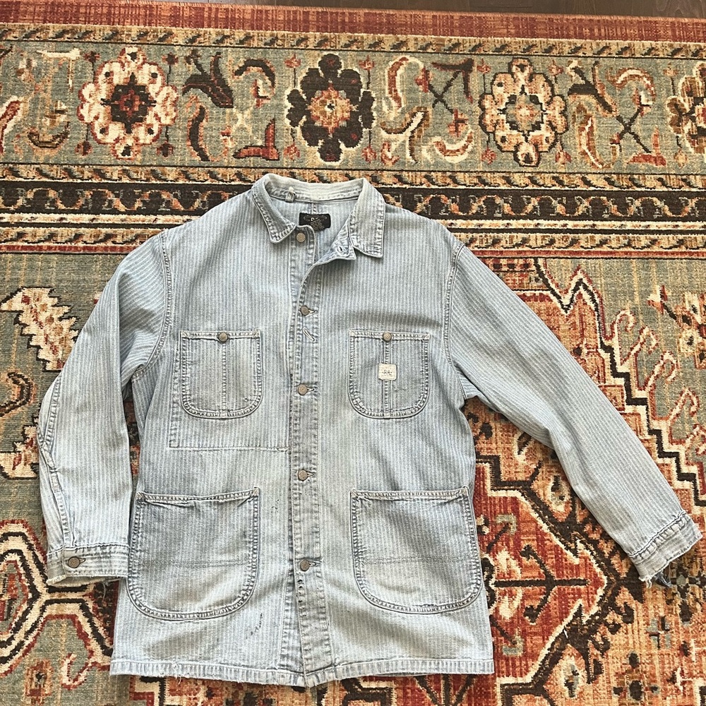 Vintage RRL Engineer jacket, chore coat, shirt, distressed, size large